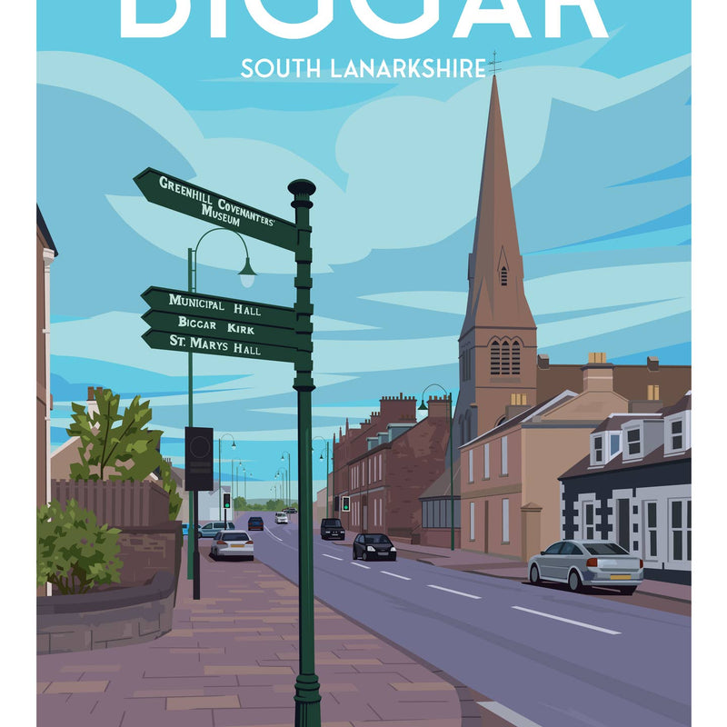 Biggar A4 travel poster print