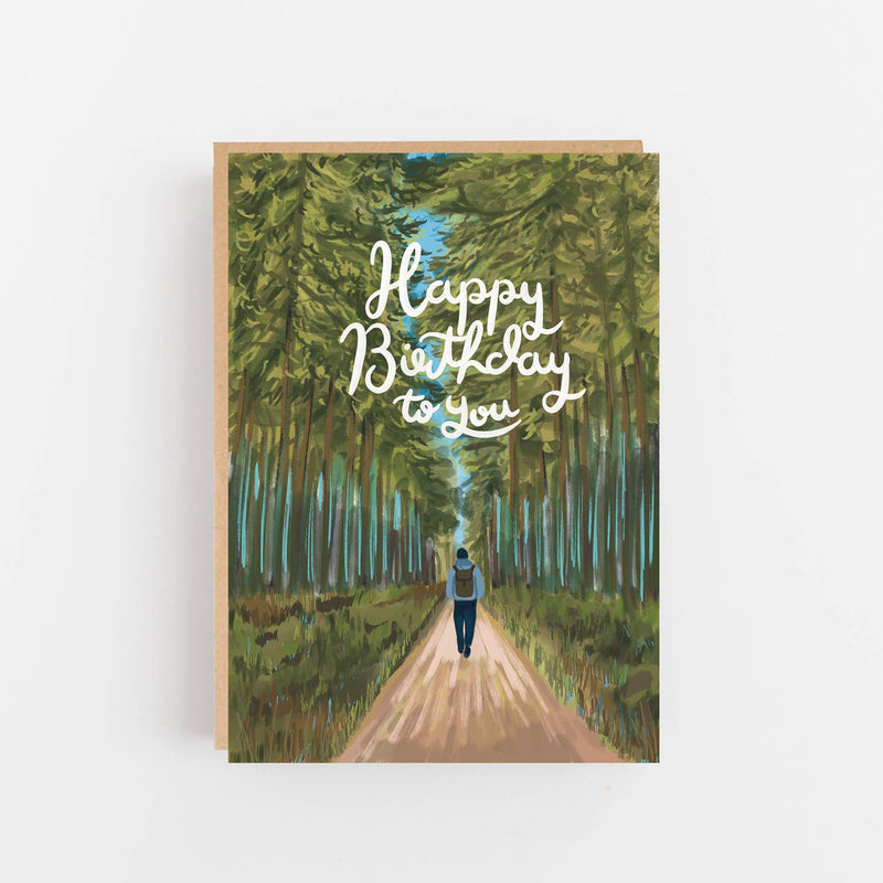 Happy birthday to you walking in the trees card