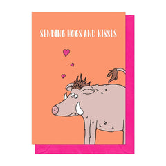 Hogs and kisses card