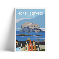 North Berwick & Bass Rock A4 travel poster print