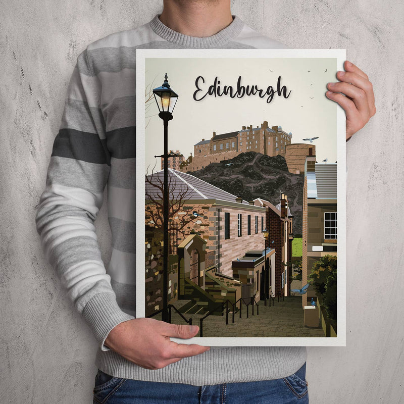 Edinburgh A4 travel poster print