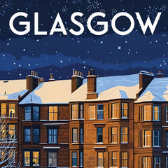 Glasgow tenement travel poster print