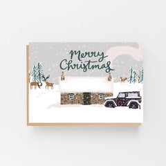 Merry Christmas bothy in the snow card
