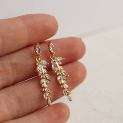 Feather fern drop earrings