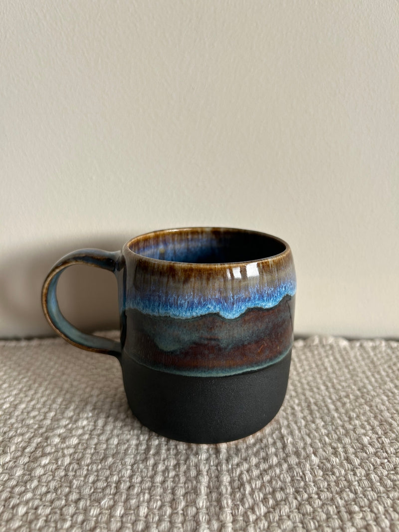 Handmade ceramic mug - dark sea