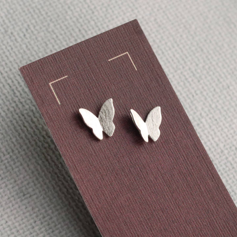 Sterling silver butterfly stud earrings