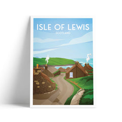 Blackhouse Village, Isle of Lewis A4 travel poster print