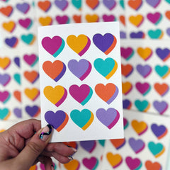 Love hearts letters card