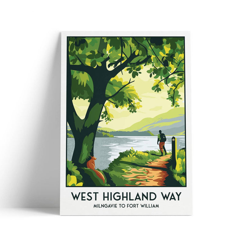 West Highland Way Milngavie to Fort William A4 travel poster print