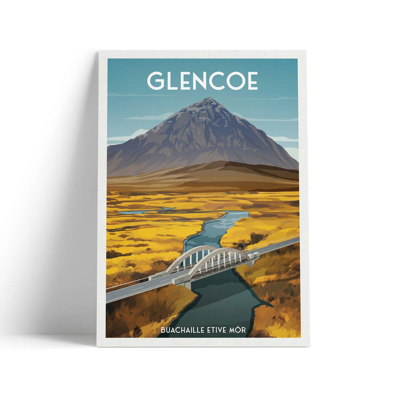 Glencoe Buachaille Etive Mòr A4 travel poster print