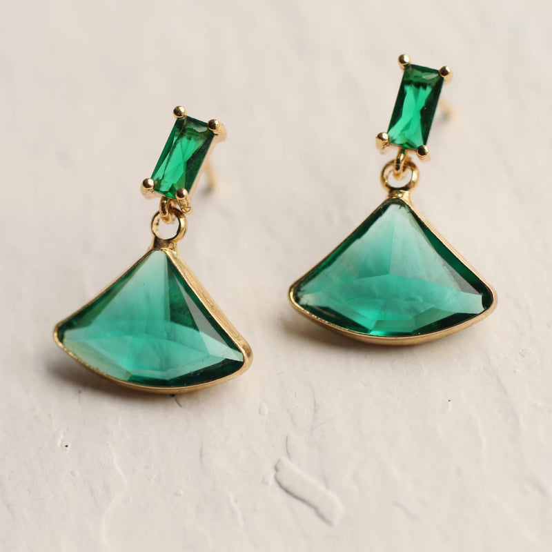 Vintage Jade Art Deco baguette earrings
