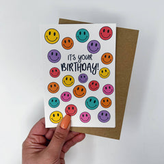 It's your birthday smiley faces card