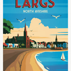 Largs A4 travel poster print