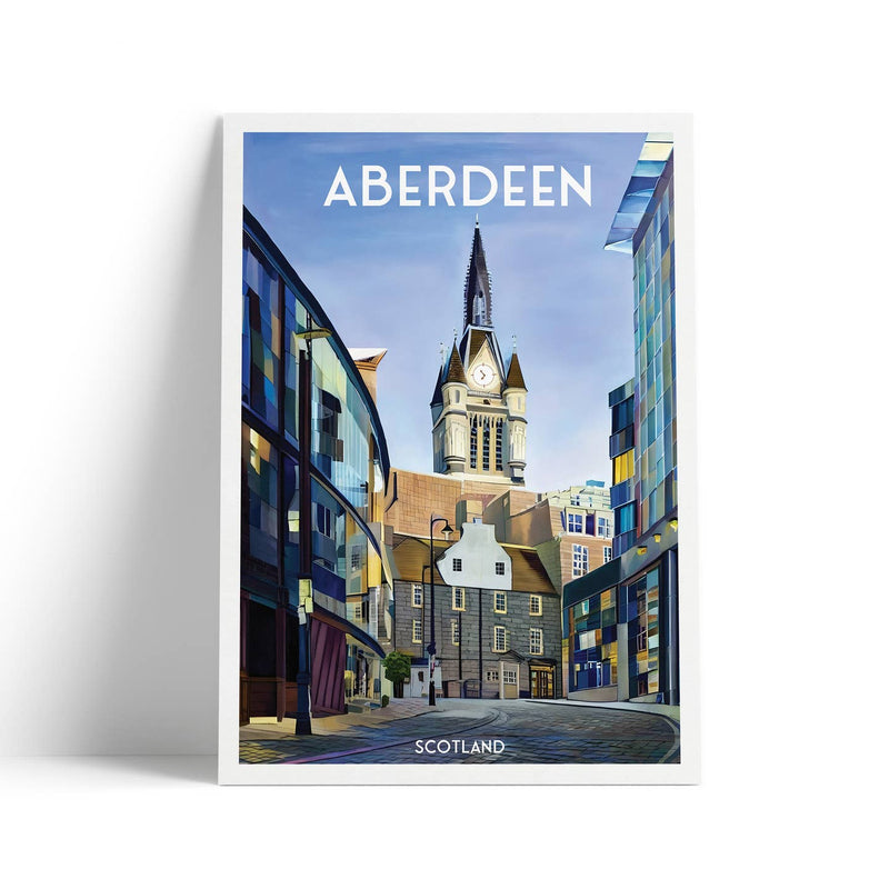 Aberdeen A4 travel poster print