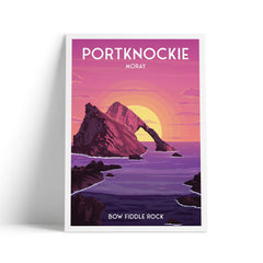 Portknockie A4 travel poster print