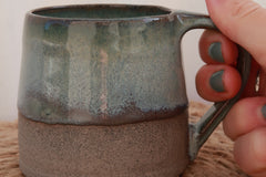 Handmade Ceramic Mug - grey midnight sky