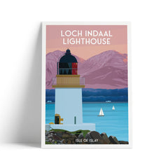 Loch Indaal Lighthouse , Isle of Islay A4 travel poster print