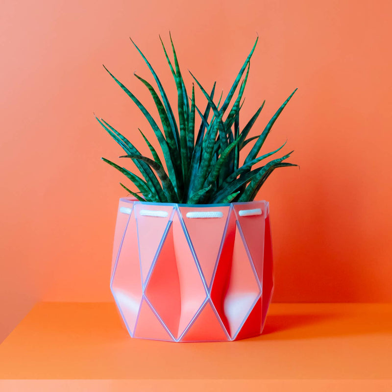 coral plant pot Origami plant pot (coral) - 3 sizes available