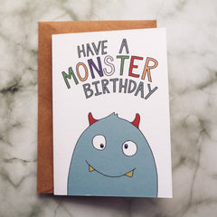 Have a monster birthday card