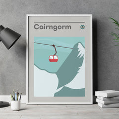 Cairngorm ski lift A5 print