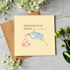 Congratulations on your new arrival - love is in the air card