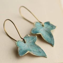 Ivy Leaf drop earrings (green, blue or turquoise)