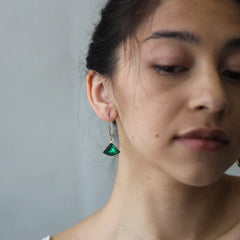 Emerald green Art Deco earrings
