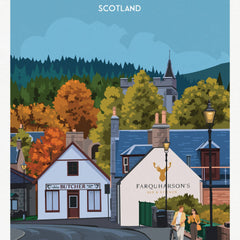 Braemar A4 travel poster print