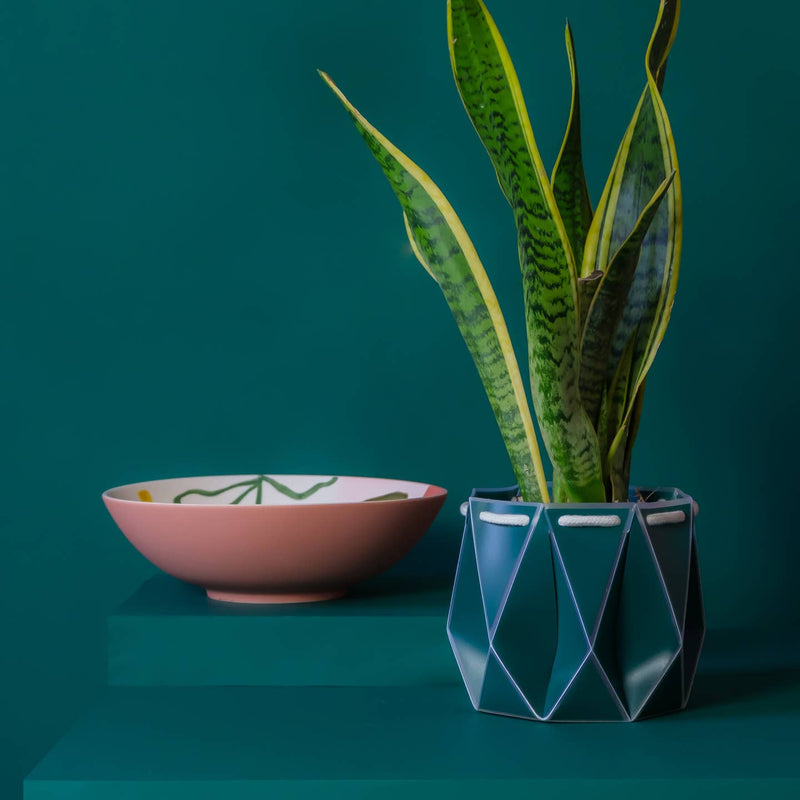 Origami plant pot (dark teal) - 18cm