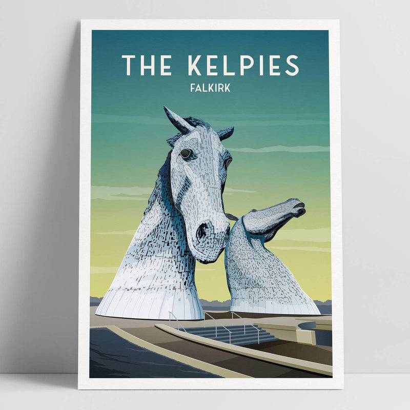 The Kelpies A4 travel poster print