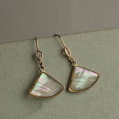 Mother of Pearl fan earrings