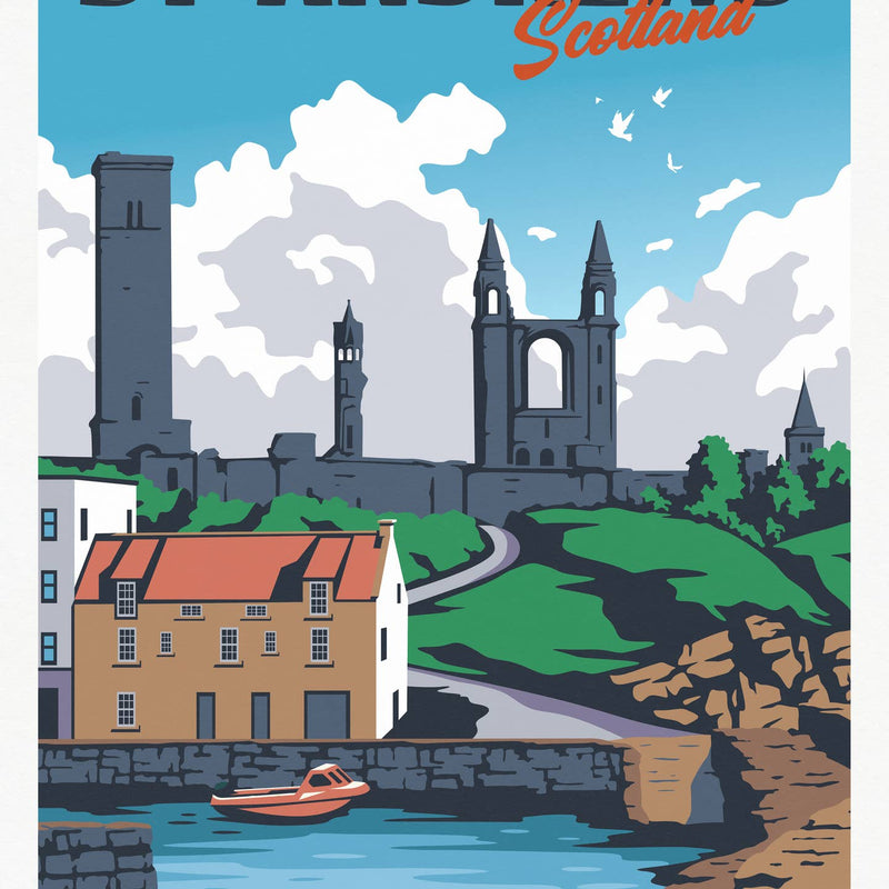 St Andrews A4 travel poster print