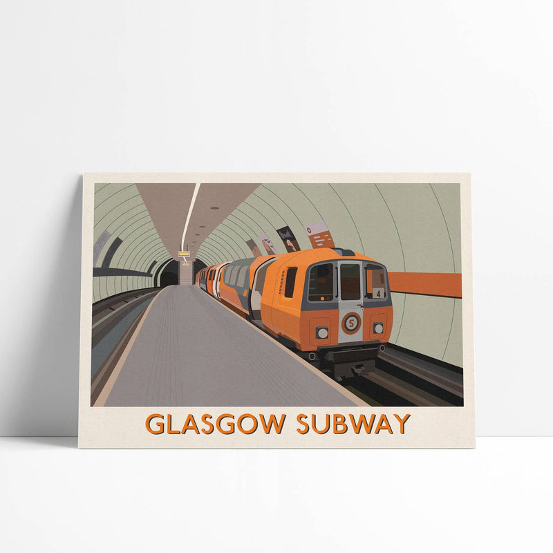 Glasgow Subway A4 travel poster print