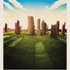 Orkney Ring of Brodgar Standing Stones travel poster print