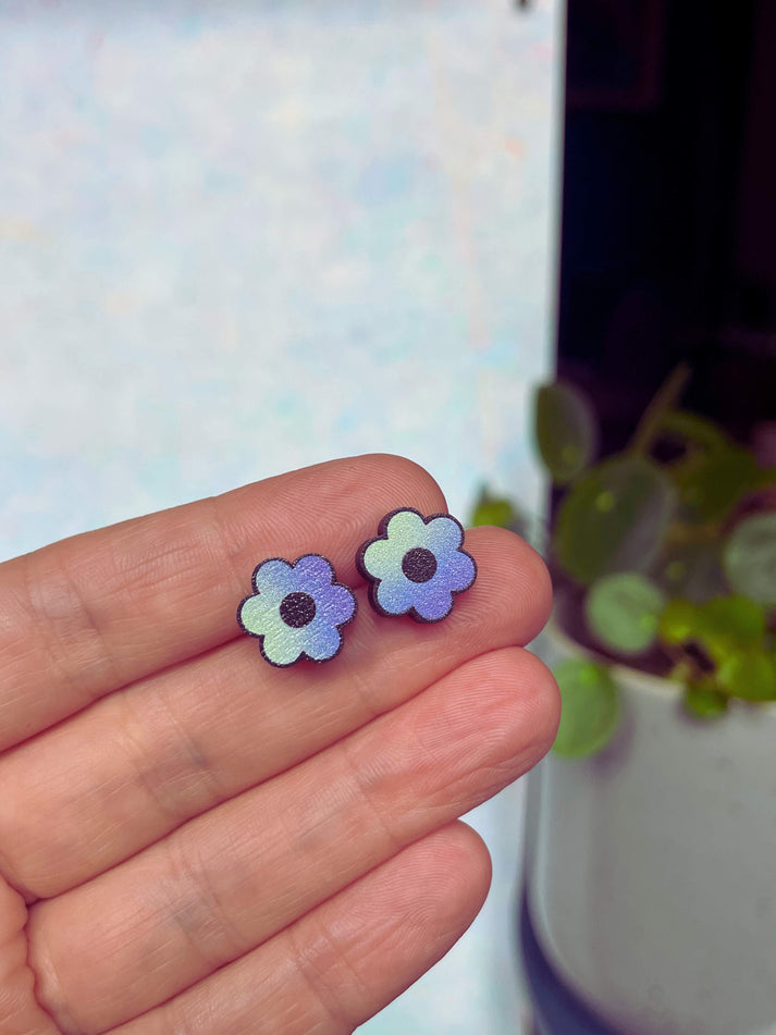 wooden flower studs