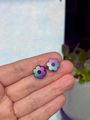 wooden flower studs