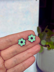 wooden flower studs