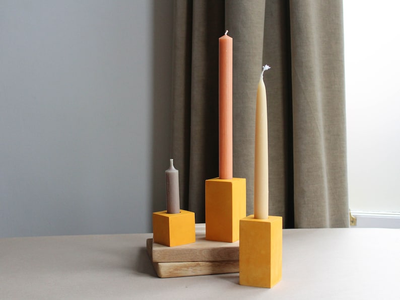 Building block cube candle holders