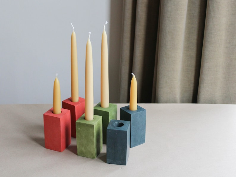 Building block cube candle holders