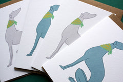 Sighthound with bandana card