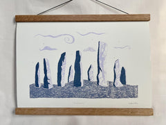 'Calanais' Standing Stone A3 Print