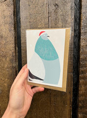 Festive pigeon card