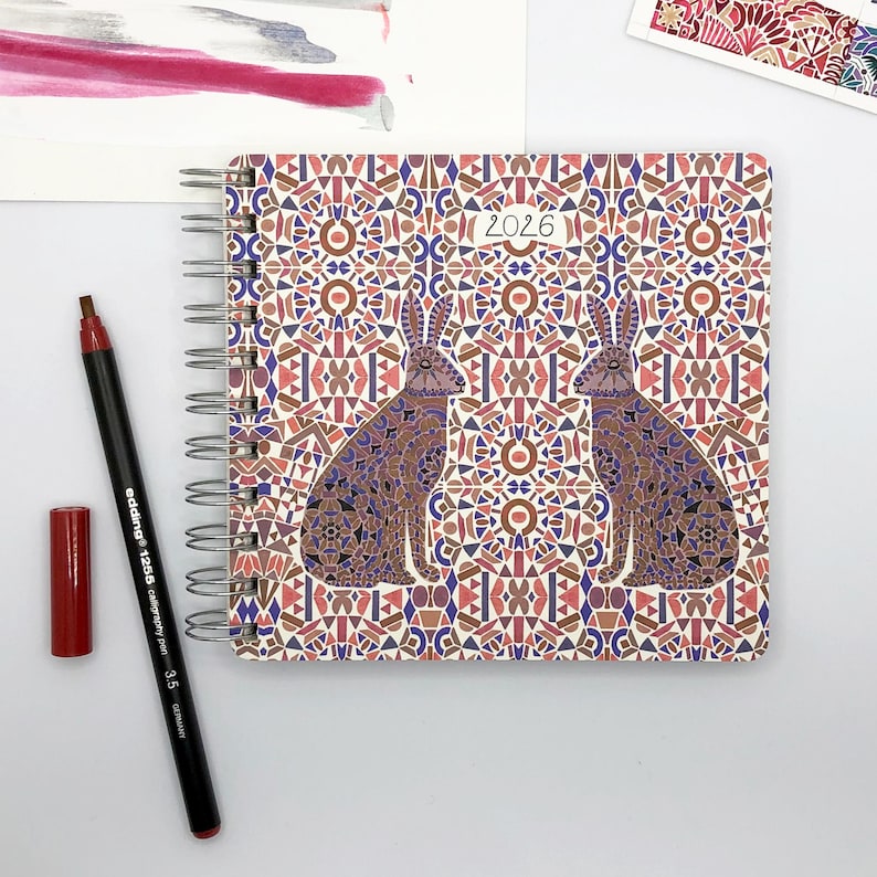 2026 Illustrated Diary - Reflective Hares