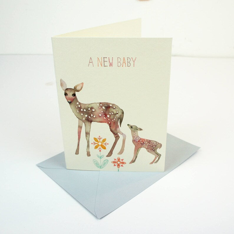A new baby card - deer