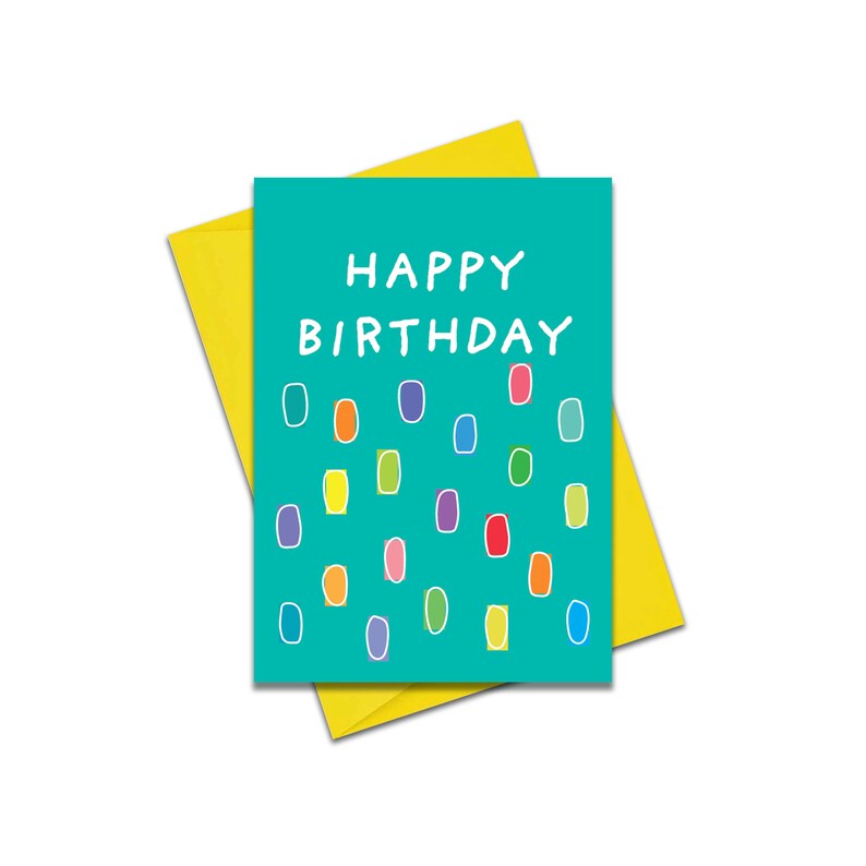 Happy birthday colourful lozenge shapes card