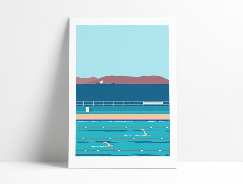 Gourock Outdoor Pool print (A3 or A4 size)