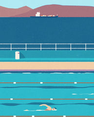 Gourock Outdoor Pool print (A3 or A4 size)