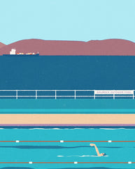 Gourock Outdoor Pool print (A3 or A4 size)