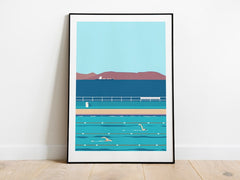 Gourock Outdoor Pool print (A3 or A4 size)