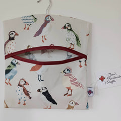 Peg bag (cotton) - Puffins